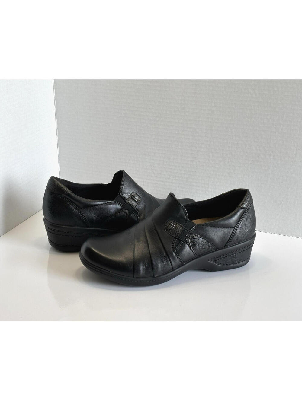 Earth Origins Jackal Fay Shoes Women's 9.5M Black Leather Slip On Comfort Shoes